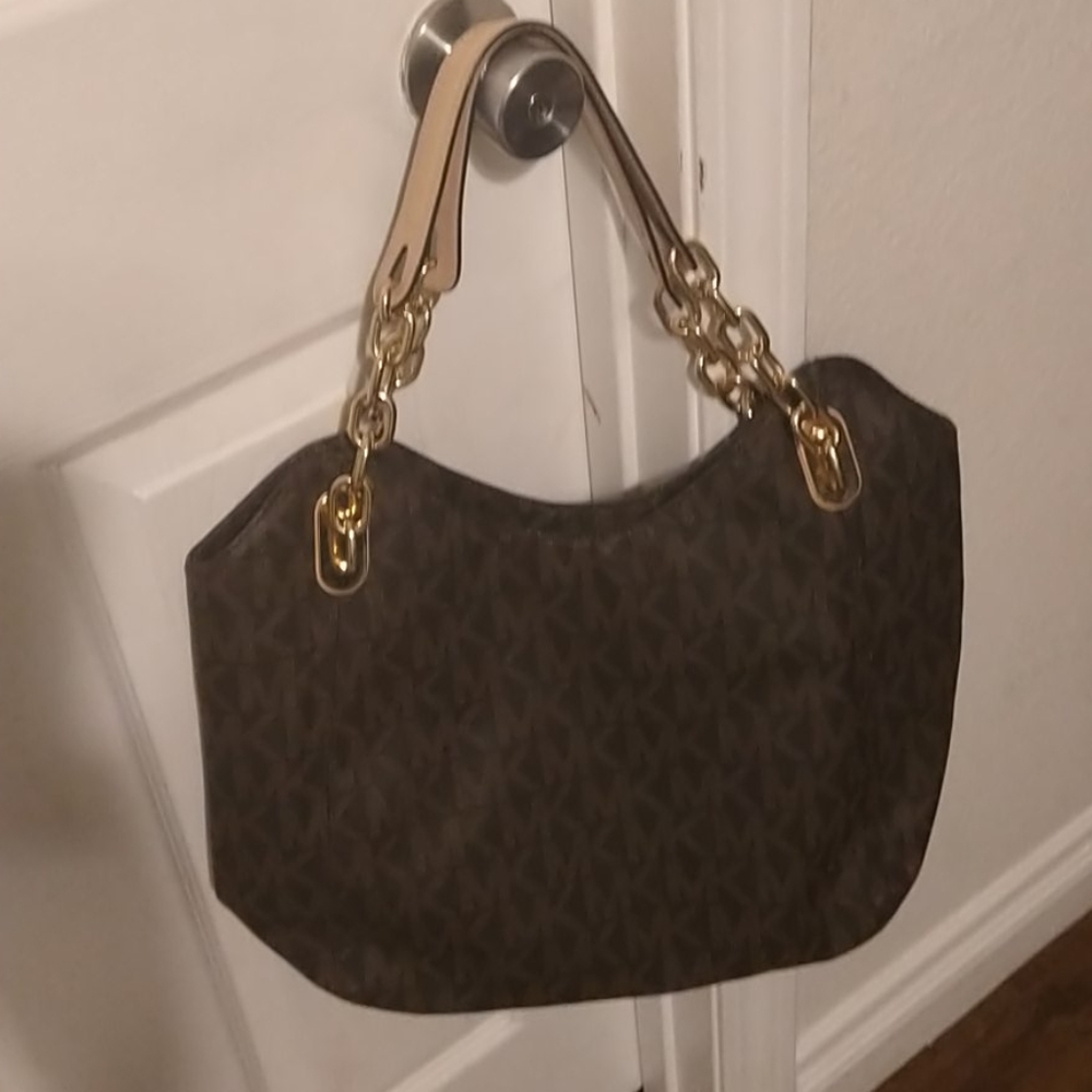 Large Michael kors brown and tan bag